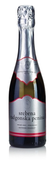 Srebrna radgonska penina, polsuho peneče vino, Radgonske Gorice, 0,375 l