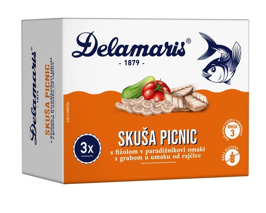 Skuša z zelenjavo Picnic, Delamaris, 3 x 125 g