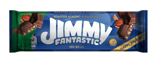 Mlečna čokolada, lešnik in mandelj, Jimmy Fantastic, 300 g