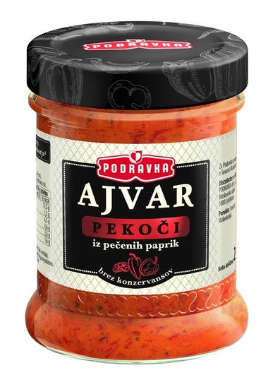 Domači pekoči ajvar iz pečenih paprik, Podravka, 290 g