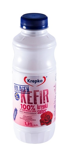 Kefir s kolagenom in vrtnico, 1,3 % m.m., Krepki suhec, 500 g