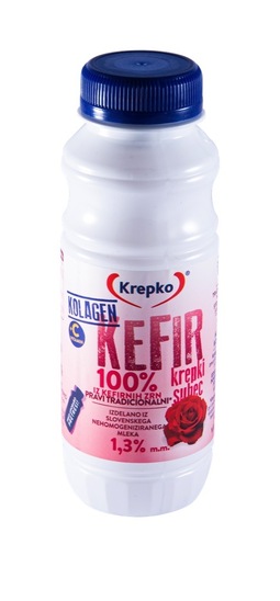 Kefir s kolagenom in vrtnico, 1,3 % m.m., Krepki suhec, 250 g