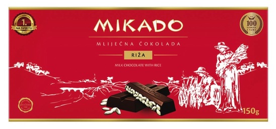 Čokolada z rižom, Mikado, 150 g