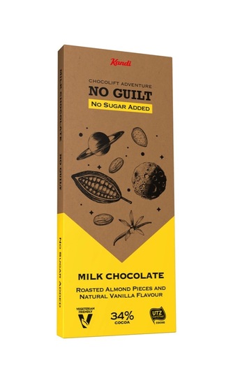 Mlečna čokolada z mandlji brez dodanega sladkorja, Kandit, 80 g