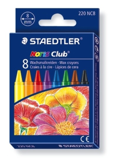 Tanke voščene barvice Staedtler Noris Club, 8 barvic