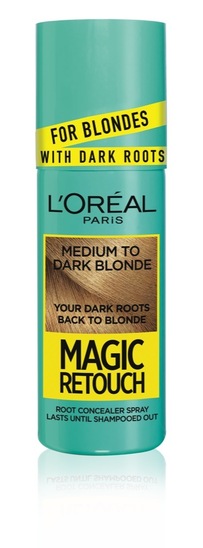 Sprej za prekrivanje narastka Magic Retouch, srednje do temno blond, Loreal, 75 ml