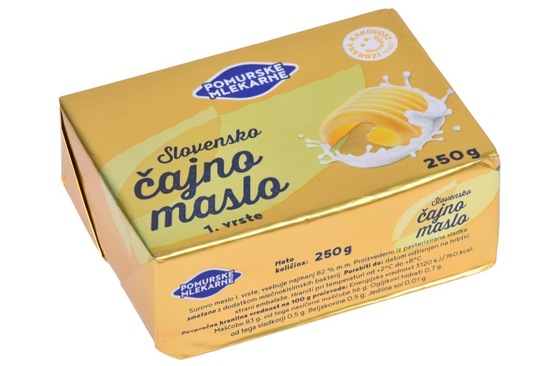Slovensko čajno maslo, Pomurske mlekarne, 250 g
