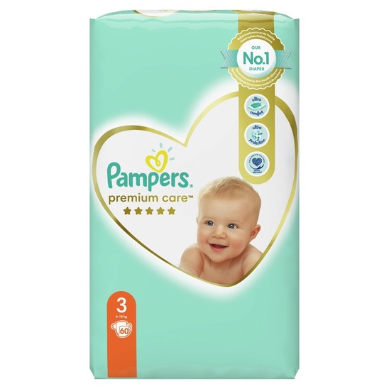 Plenice Pampers Premium 3 (6-10 kg), 60 kosov
