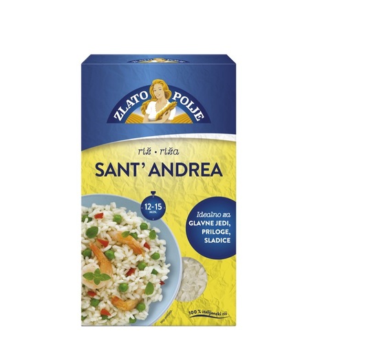 Srednjezrnati riž Sant' Andrea, brušeni, Zlato Polje, 1 kg