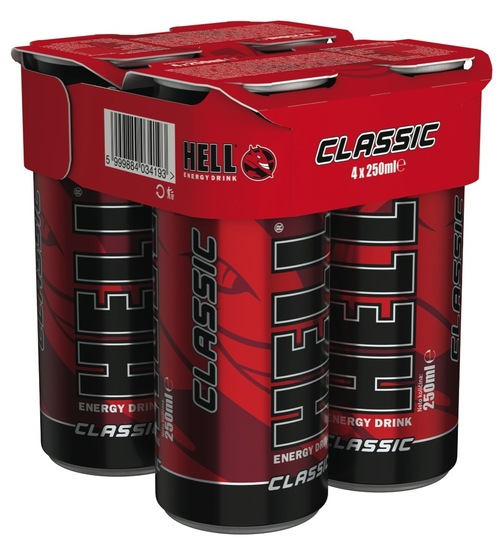 Energijski napitek, Classic, Hell, 4 x 0,25 l