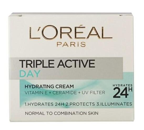 Dnevna krema za obraz Loreal Triple Action Expert, za suho in občutljivo kožo, 50 ml