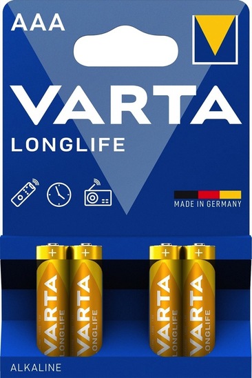 Baterijski vložek Varta, Longlife Extra AAA, 4/1