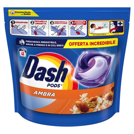 Detergent za pranje perila Amber, kapsule, Dash, 44/1