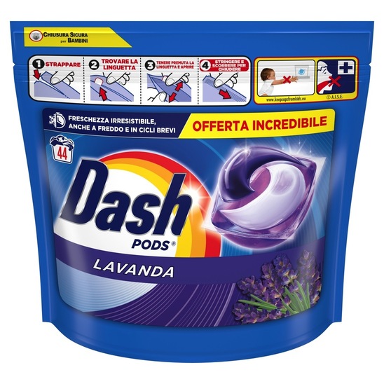 Detergent za pranje perila Lavender, kapsule, Dash, 44/1