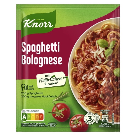 Mešanica začimb za špagete bolognese, Knorr Fix, 40 g