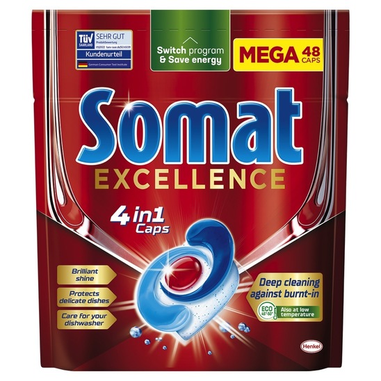 Detergent za strojno pomivanje posode, Somat Excellence, 48/1