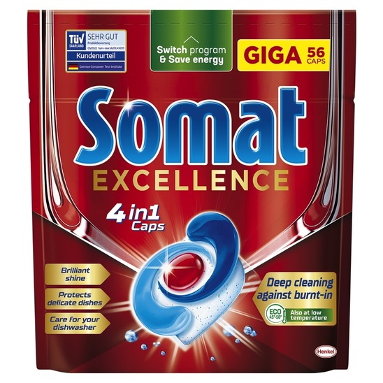 Detergent za strojno pomivanje posode, Somat Excellence, 56/1