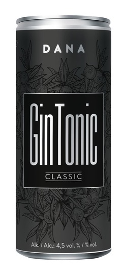 Mešana gazirana alkoholna pijača, Gin Tonic Classic, Dana, 4,5 % alkohola, 0,33 l