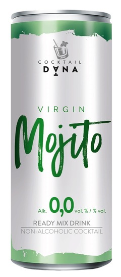 Mešana gazirana pijača, Virgin Mojito, Dana, 0,0 % alkohola, 0,33 l