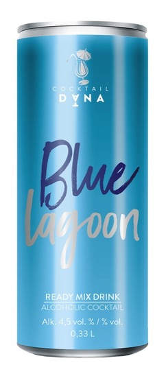 Mešana gazirana alkoholna pijača, Blue Lagoon, Dana, 4,5 % alkohola, 0,33 l
