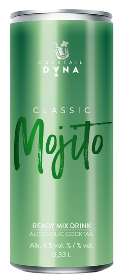 Mešana gazirana alkoholna pijača, Mojito, Dana, 4,5 % alkohola, 0,33 l