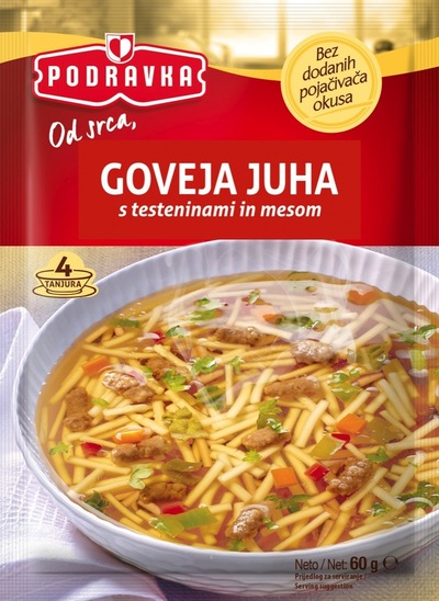 Goveja juha s testeninami in mesom, Podravka, 60 g