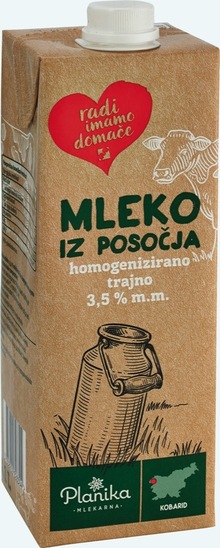 Trajno mleko iz Posočja, 3,5 % m. m., 1 l