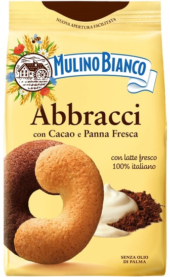 Keksi s čokolado in smetano Abbracci, Mulino Bianco, 350 g