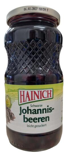 Kompot črni ribez, z manj sladkorja, Hainich, 540 g