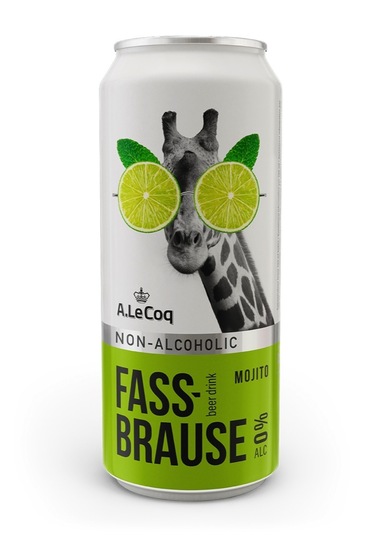 Brezalkoholni radler Fassbrauses, mojito, 0,0 % alkohola, 0,5 l