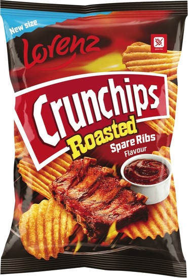 Čips z okusom rebrc, Crunchips Roasted, 120 g