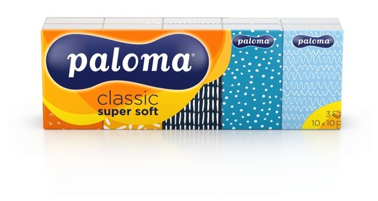 Papirnati robčki Paloma Classic Super Soft, 3-slojni, 10x10 kosov