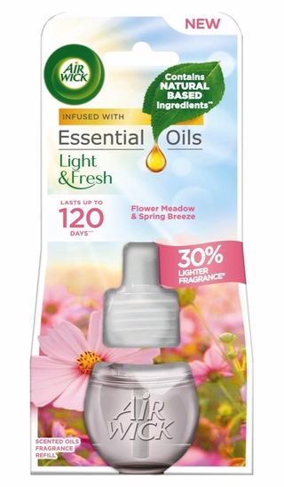 Osvežilec Light & Fresh Flower, Meadow & Spring Breeze, električno polnilo, AirWick, 19 ml