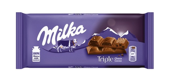 Čokolada Triple Choco, Milka, 90 g