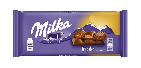 Čokolada Triple Caramel, Milka, 90 g