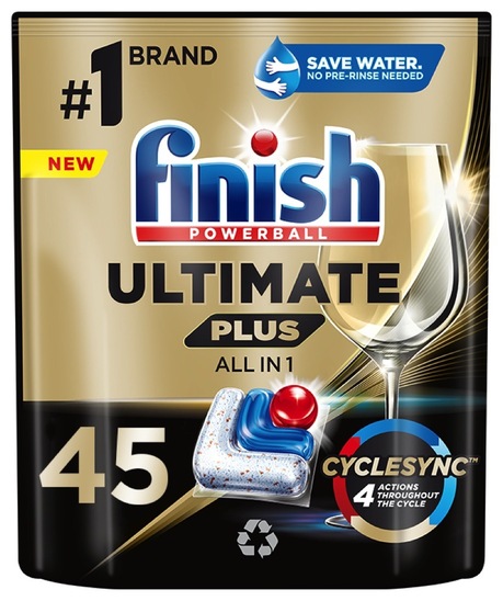 Detergent za strojno pomivanje posode, Ultimate Plus All in 1 Regular, Finish, 45/1