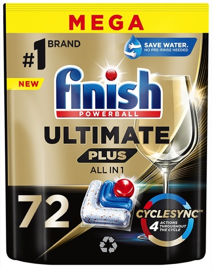 Detergent za strojno pomivanje posode Ultimate Plus, Finish, 72/1
