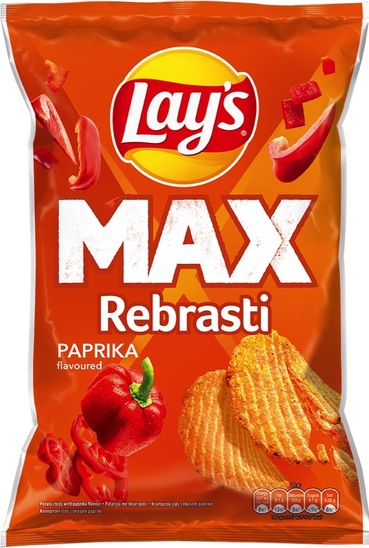 Rebrasti čips, paprika, Lay's, 130 g