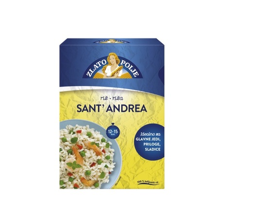 Srednjezrnati riž Sant' Andrea, brušeni, Zlato Polje, 500 g