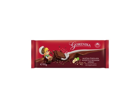 Mlečna čokolada noisette, Gorenjka, 90 g