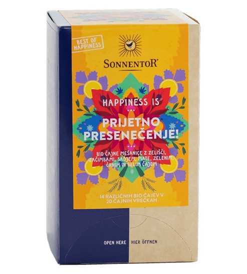 Bio čaj Happiness, prijetno presenečenje, Sonnentor, 20 vrečk, 32 g