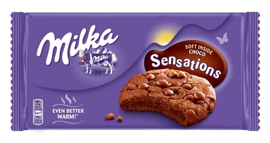 Piškoti Senstations s čokolado in kakavom, Milka, 156 g