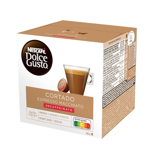 Kava Cortado Espresso, brez kofeina, Nescafe Dolce Gusto, 99,2 g