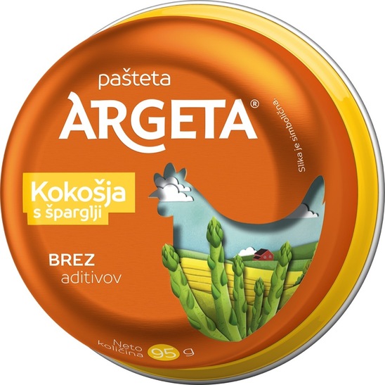 Kokošja pašteta s šparglji, Argeta, 95 g