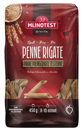 Pirini peresniki, Penne Rigate, Divita, 450 g