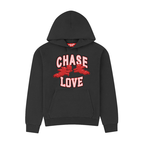 Hoodie Chase Love, rdeč, številka M, Volim Tea