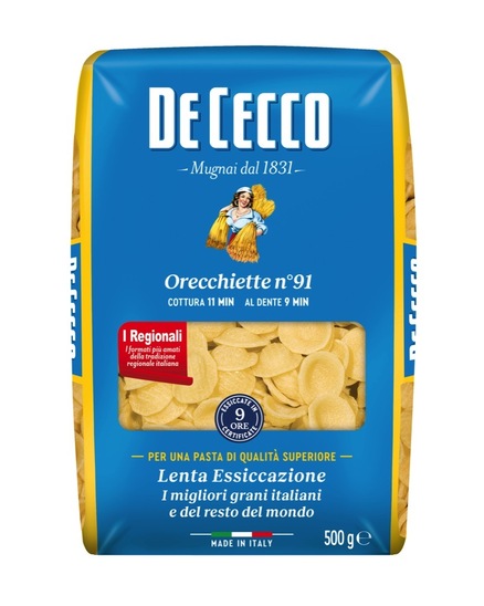 Testenine Orecchiette, De Cecco, 500 g