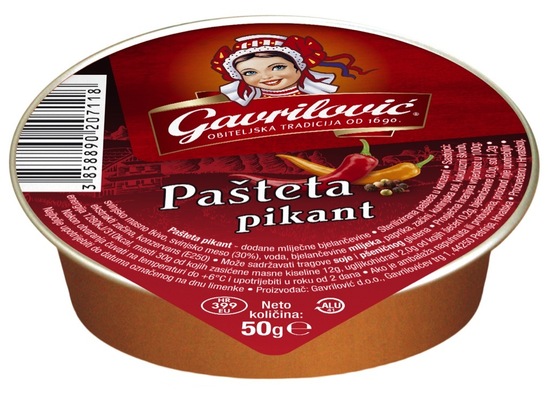 Pikant pašteta, Gavrilovič, 50 g