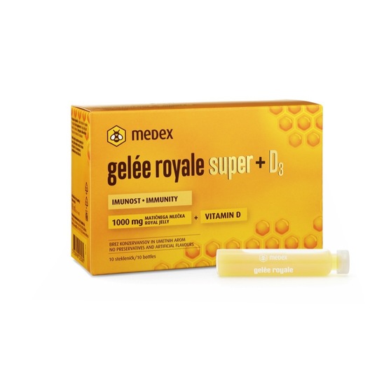 Fiole Gelee Royale Super + Vitamin D, Medex, 10 x 9 ml