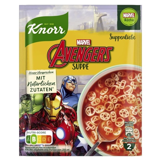 Paradižnikova juha s testeninami Avengers, Knorr, 41 g